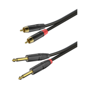 Roxtone GPTC200L1 Cable Profesional Rca-Dual 1/4" Mono 1mts