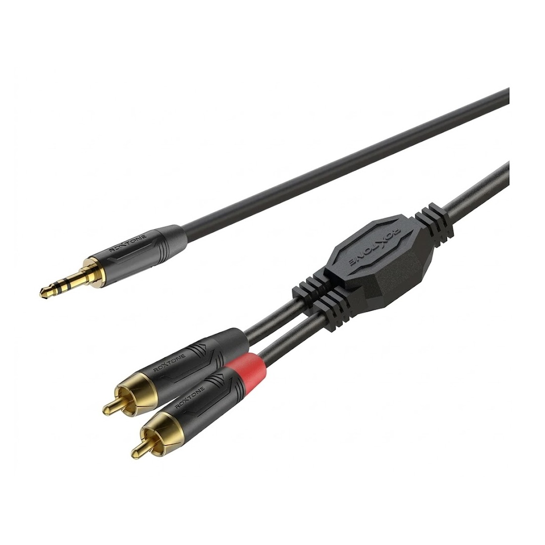 Roxtone GTPC140L3 Cable Profesional Mini Plug 3.5mm Estéreo-Dual Rca 3mts