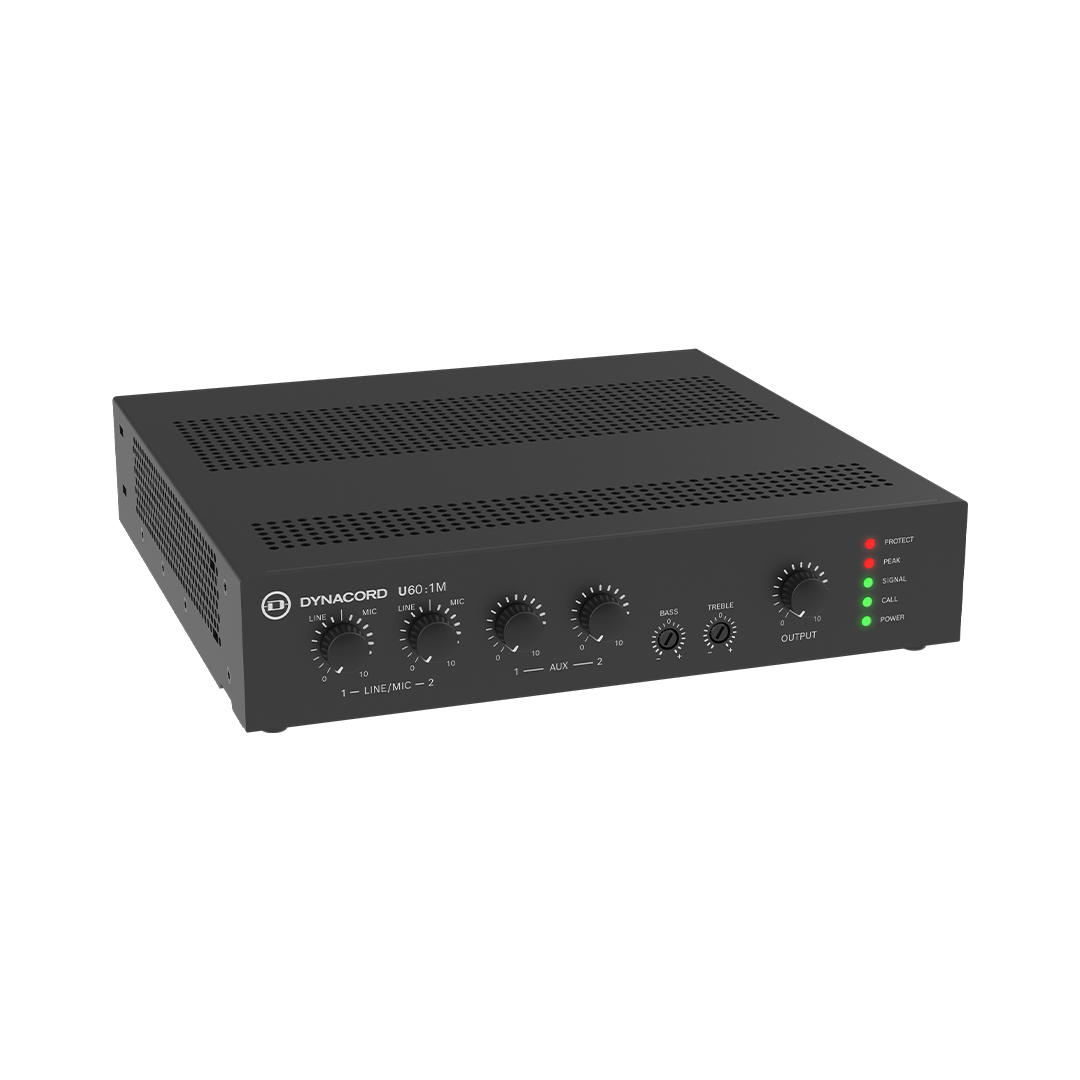 Dynacord U60-1M Amplificador Mezclador de Línea de 60W para Instalaciones de Audio Comercial
