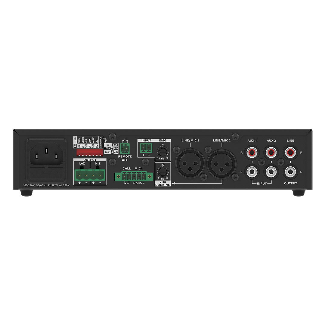 Dynacord U120-1M Amplificador Mezclador de Línea de 120W para Instalaciones de Audio Comercial - Imagen 2