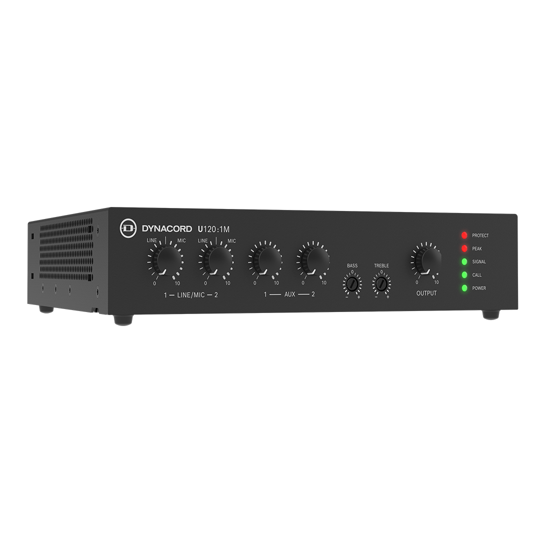 Dynacord U120-1M Amplificador Mezclador de Línea de 120W para Instalaciones de Audio Comercial