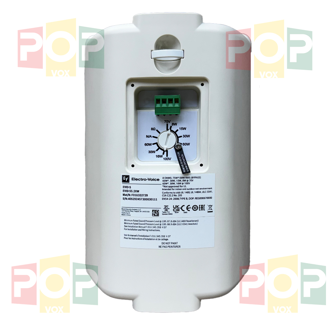 Electro-Voice EVID-S5.2XW Altavoz de Montaje Comercial de 5.25" para Exteriores e Interiores (IP65) - Imagen 2